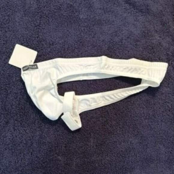 "NDS" Microfiber Men's Swim Thong with Snap C-Ring - White (NDS-TH1-WH) - Picture 6 of 7